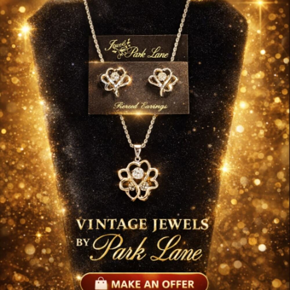 Vintage Jewels By Park Lane Delilah Necklace and Matching Heart Earring Set NEW
